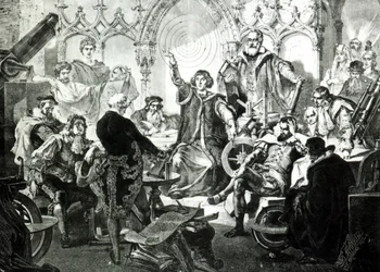 Nicolaus Copernicus (1473-1543) expliquant sa théorie, 1873